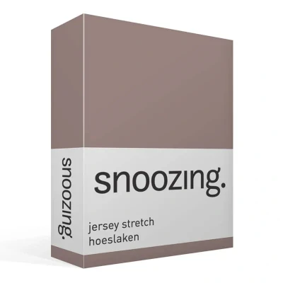 Afbeelding van Snoozing Jersey Stretch Hoeslaken Tweepersoons 140/150x200/220 cm Taupe