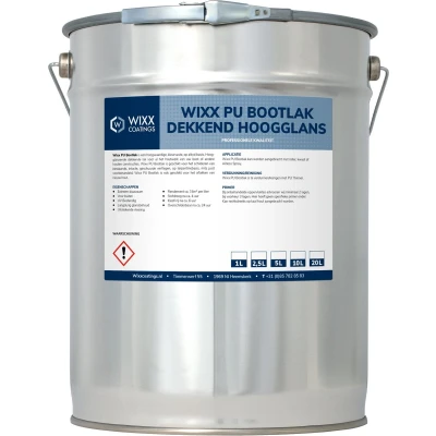 Afbeelding van Wixx PU Bootlak Dekkend Hoogglans 1L RAL 9004 Signaal Zwart