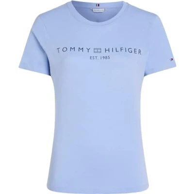 Afbeelding van Tommy Hilfiger REG CORP LOGO Tshirt print, Dames, Maat: Small, Vessel blue