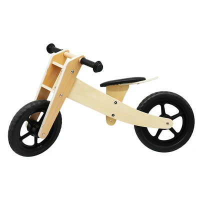 Afbeelding van Houten Loopfiets Loopscooter Loopspeelgoed Verstelbaar Zadel Binnen &amp; Buiten Blauw
