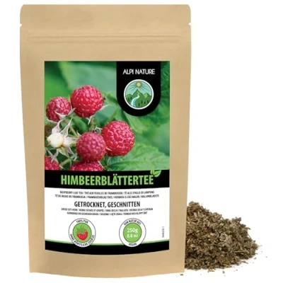 Afbeelding van frambozenbladthee (250g), frambozenblad gesneden, zacht gedroogd, 100% puur en natuurlijk voor de bereiding van thee, kruidenthee,