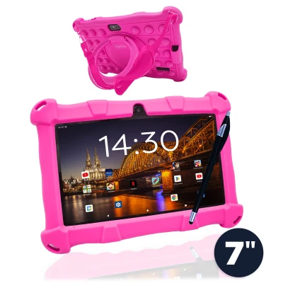 Afbeelding van AngelTech Kindertablet Slim 3+4GB RAM 64+64GB In Bol Sterrenreview 2024 100%Kidsproof Vanaf 3 Jaar 7 Inch Ouderlijk Toezicht Roze of Blauw