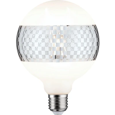 Afbeelding van Paulmann LED globe G125 E27 ringspiegel ruit 420lm 2700K dimbaar zilver