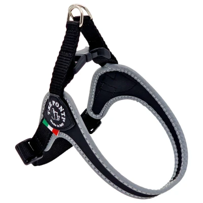 Afbeelding van Tre Ponti Fibbia Basic Tuig Zwart&amp;Reflectie Hondenharnas 56 70 cm Tot 14 Kg