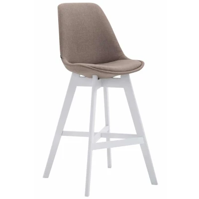 Afbeelding van Barkruk Narvik Stof Wit Frame Taupe