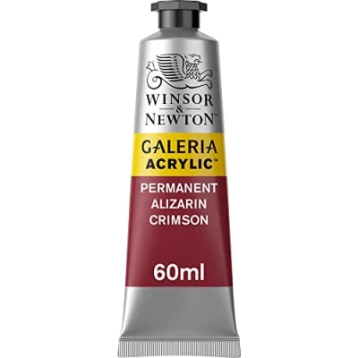 Afbeelding van Winsor &amp; Newton 2120466 Galeria acrylverf, hoge pigmentatie, lichtecht en verouderingsbestendig, romige vloeiende consistentie 60ml Tube, Permanent Alizarin Crimson