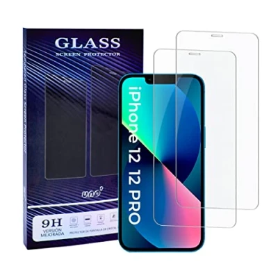 Afbeelding van Uno&#039; Displaybeschermfolie van gehard glas, compatibel met iPhone 12 en Pro, HD geschikt voor 2 stuks