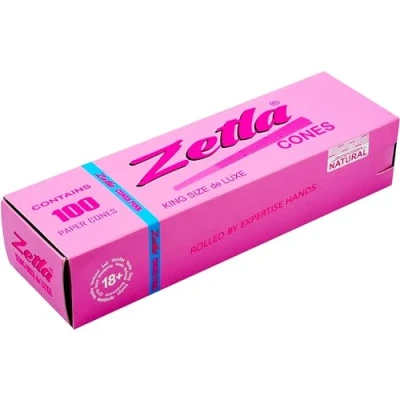 Afbeelding van Zetla 100 kegels roze king size voorgedraaide joint tubes conische buizen met filter (109 x 26 mm) cones voorgedraaid papier