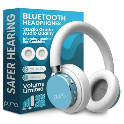 Afbeelding van Puro Sound Labs BT2200 Plus Volume Limited Bluetooth hoofdtelefoon voor kinderen veiligere studiokwaliteit en geluidsisolatie (groenblauw)