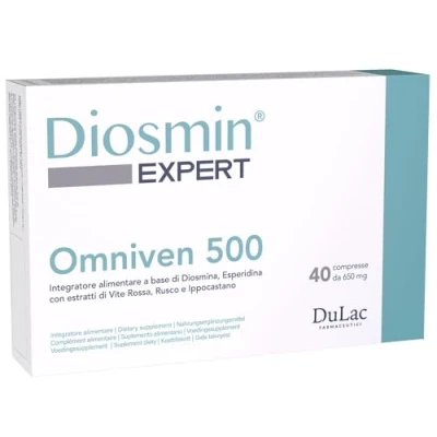Afbeelding van Dulàc Diosmin Expert Omniven 500 40 capsulevorm, Natuurlijke Formule, Voor Microcirculatie en Aambeien, Met Rode Wijnstok, Ruscus Rosskastanje, 1 Pack