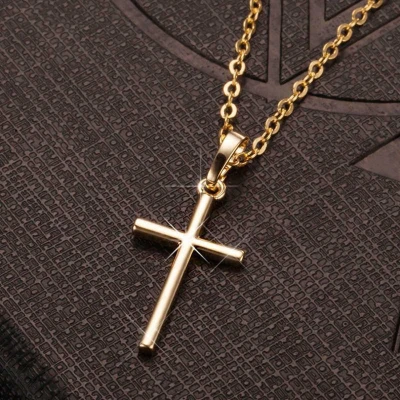 Afbeelding van Ketting met kruisje goudkleur
