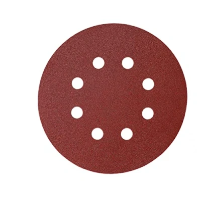Afbeelding van Mirka Red Schuurpapier Schuurschijven Ø 125 mm / klithechting 8 gaats korrel P120 5 stuks voor het schuren van hout, metaal en kunststof