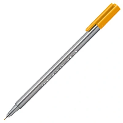 Afbeelding van Staedtler Triplus Fineliner 334 SB10 Tips Desktop Doos Standaard verpakking Pack of 10 Gouden Oker