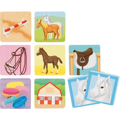 Afbeelding van Memo spel: MANEGE 5x5cm, 16 delig, hout, 3+