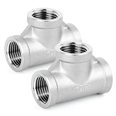 Afbeelding van ERGAOBOY 2 delige roestvrijstalen T buisfittingen, 1/4 &quot;x 1/4&quot; x BSP vrouwelijke buisfittingen