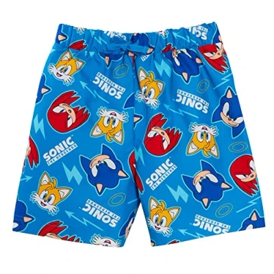 Afbeelding van Sonic The Hedgehog Zwemshorts voor jongens, badpak kinderen, zwemshorts, vakantie, strand, zwembad, Blauw, 5 6 Jaren