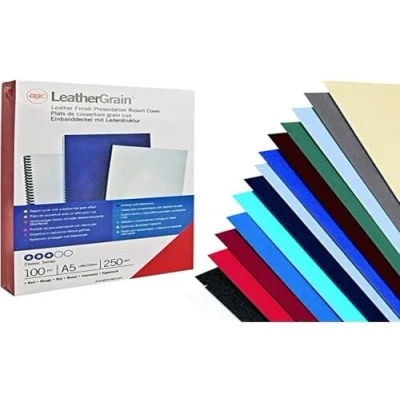 Afbeelding van GBC Leathergrain cover 100 stuks donkerrood CE040030