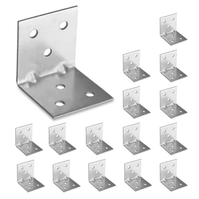 Afbeelding van OMIDEAS 15 x hoekverbinder met gleuf (40 40 40) hoekhoek 90 graden L klemmen gathoek zware belasting hoek houten connector meubelverbinders stoel verzinkt