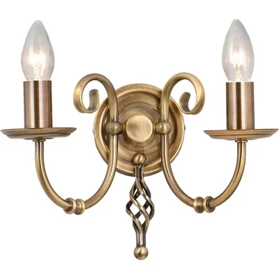 Afbeelding van Elstead Lighting LED Wandlamp Artisan 2X E14 Max 60W Aged Brass
