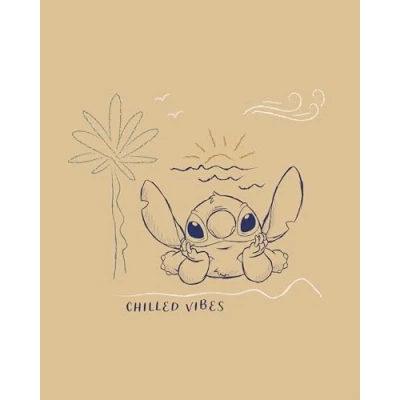 Afbeelding van Komar Artprint Disney Lilo and Stitch Chilled Vibes 40 x 60 cm (breedte hoogte) kinderkamer, decoratie (set)