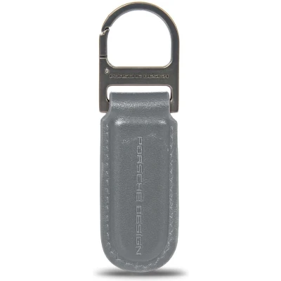 Afbeelding van PORSCHE DESIGN Leren Sleutelhanger Keyring Oval Anthracite Grijs