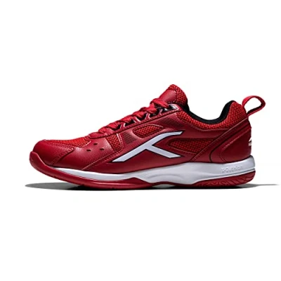 Afbeelding van Hundred Raze non marking professionele badmintonschoenen voor heren Materiaal: kunstleer Geschikt indoortennis, squash, tafeltennis, basketbal en padel (rood/wit, maat: EU 40, UK 6, US 7)