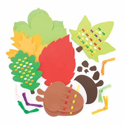 Afbeelding van Baker Ross FE693 herfst weef decoratie set pak van 6, Introducerend naaien voor beginners en kinderen. Ideaal knutsel activiteit de kinderen