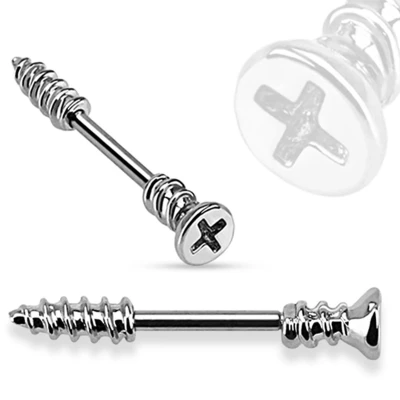 Afbeelding van Tepelpiercing schroef metallic