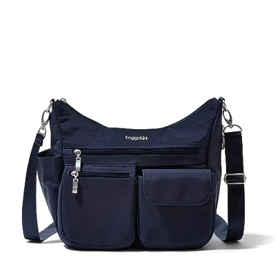 Afbeelding van Baggallini Moderne Everywhere Bag Hobo Crossbody tas voor dames met RFID portemonnee, marineblauw (french navy), Eén Maat