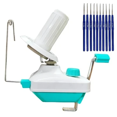 Afbeelding van Garen Ball Winder, Weven WinderNaald Craft eenvoudig op te zetten en gebruiken, stevig met, inclusief 10 maten haaknaalden set