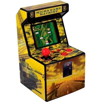 Afbeelding van ITAL mini Arcade machine, retro design, draagbare console met 250 spellen, 16 bits, perfect als geek cadeau voor kinderen en volwassenen (Geel)
