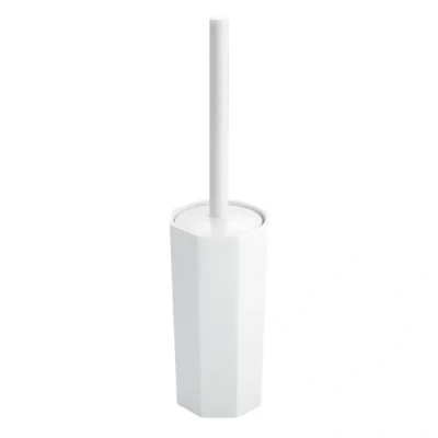 Afbeelding van iDesign 92701EU mDesign Matrix Discrete toiletborstel en houder, 10,41 x 39,88 cm, wit, plastic
