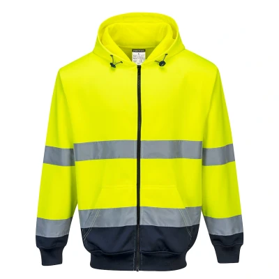 Afbeelding van Tweekleurige Sweatshirt met ritssluiting en capuchon maat Medium, YeNa