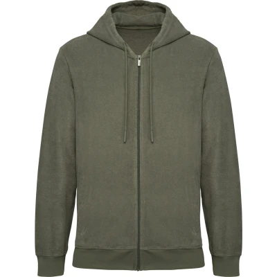Afbeelding van Native Spirit Ecologische herensweater met rits en capuchon in spons NS419 Organic khaki