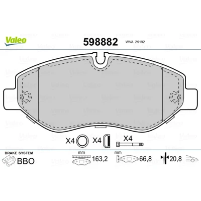 Afbeelding van Valeo Remblokset 598882