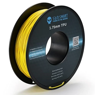 Afbeelding van SainSmart neonkleur TPU, 1,75 mm flexibel TPU 3D printerfilament 800 g, maatnauwkeurigheid +/ 0,05 mm, neongeel