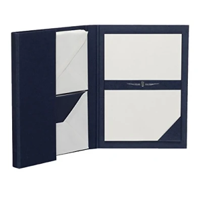 Afbeelding van Rössler Papier 1026831009 Paper Royal Briefpapiermappe DIN A5/C6, 15/15, blau/weiß gerippt