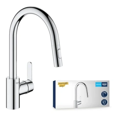 Afbeelding van Grohe get keukenmengkraan 1 hendel met handdouche chroom 31484001