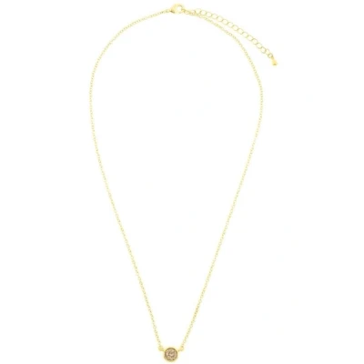 Afbeelding van Behave Dames ketting minimalistisch goud kleur met steentje 40 cm