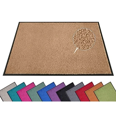 Afbeelding van Deurmat Wash &amp; Clean Wasbaar 30C Karamel 60x180 Cm