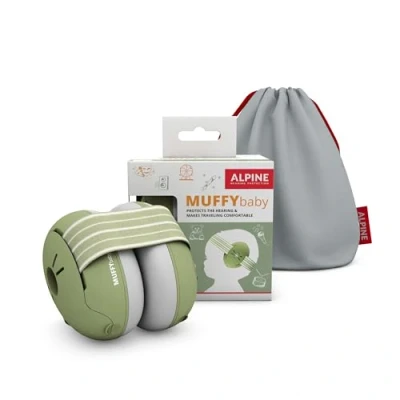 Afbeelding van Alpine Muffy Baby Oorkappen Gecertificeerde Gehoorbescherming Geschikt Voor en Peuter vanaf 12 maanden 23 dB Maximale Groen