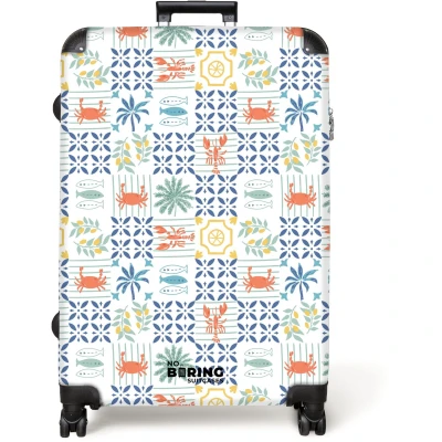 Afbeelding van NoBoringSuitcases.com® Koffer groot Reiskoffer lichtgewicht Zomer tegel patroon kleurrijk Rolkoffer met 4 wielen Grote trolley XL 98 liter bagage
