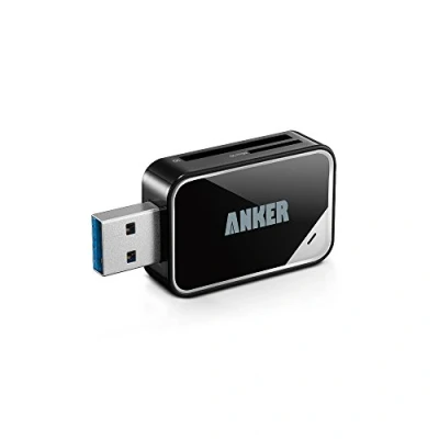 Afbeelding van Anker USB 3.0 SD/TF geheugenkaartlezer, 2 sleuven, kaartlezer voor SDXC, SDHC, SD, MMC, RS Micro SDHC kaart, ondersteunt UHS I kaarten