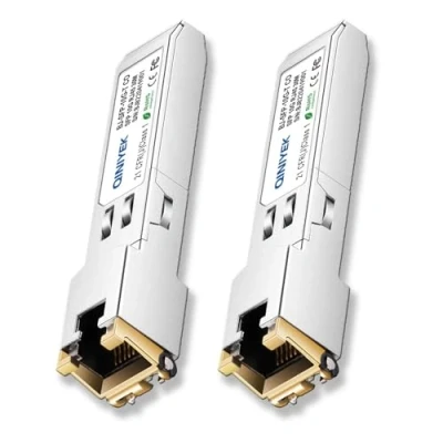 Afbeelding van [2 stuks] 1.25/2.5/5/10G SFP+ naar RJ45 zendontvanger, koperen module, Cat.6a/7, tot 30m, voor Cisco SFP 10G T S, MikroTik S+RJ10, Ubiquiti UF 10G, Netgear AXM765, Netgear, TP Koppeling,