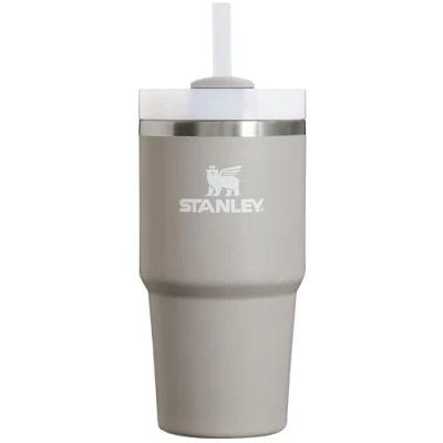 Afbeelding van Stanley Quencher H2.O FlowState™ Roestvrijstalen vacuüm geïsoleerde beker met deksel en rietje, voor water, ijsthee of koffie, smoothie meer, as, 591 ml