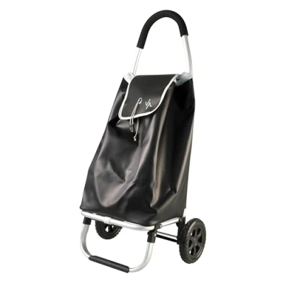 Afbeelding van AMIG Boodschappentrolley zwart 50 liter aluminium frame opvouwbaar Boodschappentrolleys