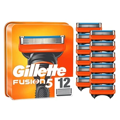 Afbeelding van Gillette Fusion5 Navulmesjes (12 Stuks), Scheermesjes Voor Mannen, 5 Antifrictiemesjes Maximaal 20 Scheerbeurten Per Navulmesje, Past In Brievenbus
