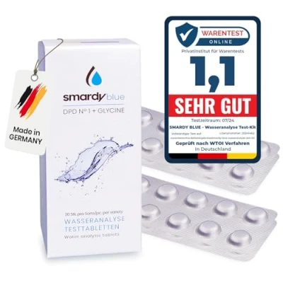 Afbeelding van smardy 40 Fotometer Testtabletten 20x DPD1 en Glycine (Broom , Chloordioxidetest) voor Elektronische Watertester/Zwembadtester