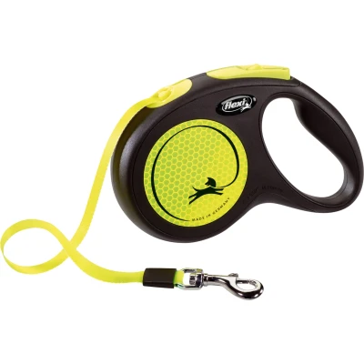 Afbeelding van Flexi Rollijn Neon Tape Zwart/Geel M 5 MTR
