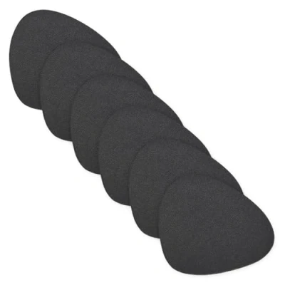 Afbeelding van Zeller onderzetters glazen lederlook 6x zwart 12 x 10 cm Glazenonderzetters